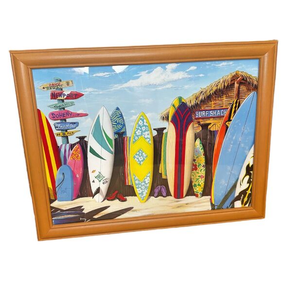 Vintage 12x16" Print called "Surf Shack" Nautical Boho Beach Coastal Tropical - Picture 2 of 6